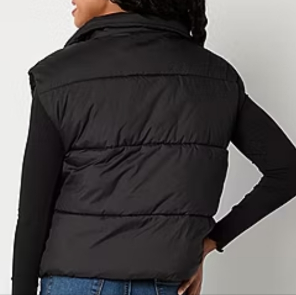Arizona Womens Puffer Vests Juniors Medium Black - Picture 3 of 8